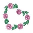 Pink Rose Heart Glitter Temporary Tattoo 2x2