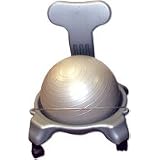 Cando Mobile Plastic Exercise Ball Chair with Removable Back, Without Arms by