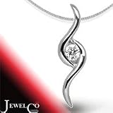Jewelco London 18 Carat White Gold 6pts Diamond Pendant