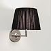 Kitchen & Housewares : appa wall light modern chrome with black pleated fabric shade