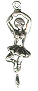 .925 Sterling Silver Ballerina Charm