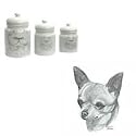 Chihuahua, Smooth Canister Set, Porcelain by Rosalinde