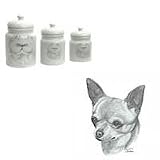 Chihuahua, Smooth Canister Set, Porcelain by Rosalinde