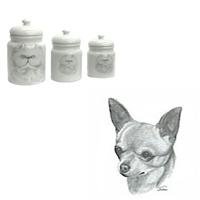 Chihuahua, Smooth Canister Set, Porcelain by Rosalinde