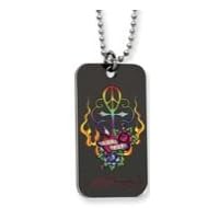Ed Hardy true love dog tag necklace