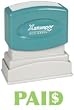 Xstamper One-Color Title Message Stamp, "Paid, " Pre-Inked/Re-Inkable, Light Green (1827)