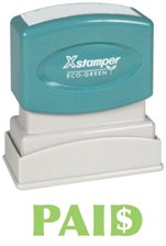 Xstamper One-Color Title Message Stamp, "Paid, " Pre-Inked/Re-Inkable, Light Green (1827)