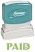 Xstamper One-Color Title Message Stamp, "Paid, " Pre-Inked/Re-Inkable, Light Green (1827)
