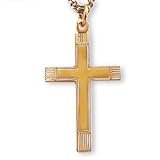 24K Gold over Sterling Silver Cross and 24-inch Chain