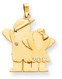 Big Boy Small Girl Angels Charm, Yellow Gold