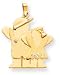 Big Boy Small Girl Angels Charm, Yellow Gold