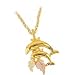 Classy! 10k Yellow-gold Black Hills Gold Dolphin pendant-necklace