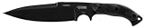 Tatang Black Fixed Blade, Plain, Black FRN Handle, Sheath