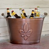 Fleur de Lis Bronze Beverage Tub