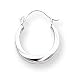 Sardelli - 14k White Gold Small Round Twist Hoop Earrings, 14mm x 18mm