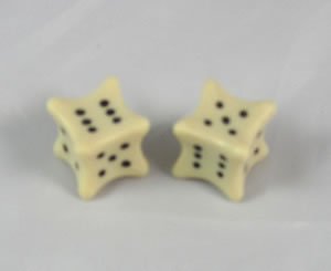 Dice Bones 6 Sided 2 ea Dice Bones 6 Sided 2 ea