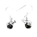 Sterling Silver Pet Ferret or Mink on Black Onyx Earrings