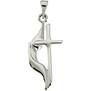 14K Yellow Gold Methodist Cross Pendant