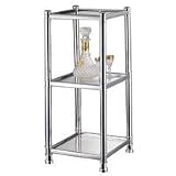 Three Tier Glass Shelving Unit, Chrome