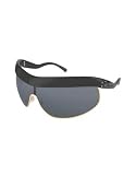 Marc Jacobs Top Bar Metal Shield Oversized Sunglasses shiny black/grey