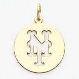 14K New York Mets Sm Pol Ny Cut-Out Disc Pendant