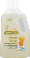 BabyGanics Loads of Love 3X Laundry Detergent, Economy Size, Fragrance Free, 64-Fluid Ounce Bottle, Packaging May Vary