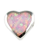 Morningflower Heart Shaped Pink Opal Slider Pendant