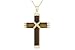 14K Yellow Gold Tiger Eye Cross Pendant w/Chain