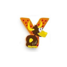 Y for Yak - Wooden animal alphabet letter