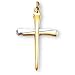 24K Gold over Sterling Silver and Sterling Silver Two Tone Nail Cross and 24-inch Chain