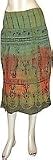 Summer Skirt Women's Casual Dress Cotton Block Prints Patterns XS (skt306)