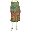 Summer Skirt Women's Casual Dress Cotton Block Prints Patterns XS (skt306)
