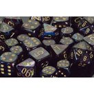 Polyhedral 7-Die Lustrous Dice Set - Shadow with Gold