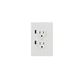 FastMac ACE-7169 U-Socket Standard Duplex Dual Outlet Dual USB, 110V, 15AMP TruePower, White