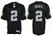 JaMarcus Russell Oakland Raiders #2 Premier Reebok NFL Football Jersey (Black)