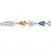STERLING SILVER MULTI-COLOR PEAR C.Z. BRACELET, 7.25"
