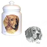 Beagle Cookie Jar, Porcelain by Rosalinde (10' X 7')