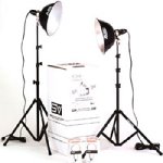 Smith-Victor KT500 500 Total Watt Lighting Kit with 6 Ft Stands