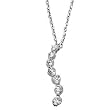 14k White Gold & Diamond Journey Pendant Necklace- 18 IN (0.25ctw)