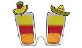 Fun and Funky Tequila Sunrise Coctail Party Sunglasses