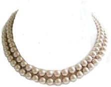 Sterling Silver Champagne Necklace Swarovski Simulated Pearl Elements, 18 Inches