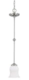Nuvo Lighting 60/2563 Glenwood 1-Light Mini Pendant with Satin White Glass, Brushed Nickel