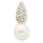 14K and Rhodium Diamond and Cultured Pearl Pendant - JewelryWeb