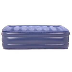 Smart Air Beds Raised Comfort Top Flocked Queen Size Inflatable Mattress (Best) BD-1224 W/AC Pump, Bag & Patch Kit