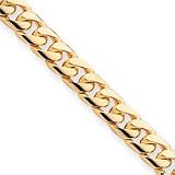 14k 6.75mm Domed Curb Chain Anklet - 9 Inch