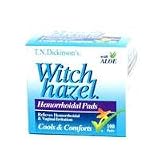 TN Dickinson Witch Hazel Hemorrhoidal Pads with Aloe Vera