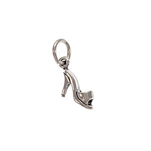 Sterling Silver Charm Pendant - Sexy High Heel Shoe Mule