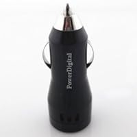 PowerDigital(TM) Dual USB Car Charger for Apple iPad 2, New iPad 3, iPhone 5 4s 4 3 3Gs, HTC Samsung Motorola Android Phones - Black