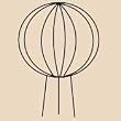 7" Wire Globe Topiary Frame - green plastic-coated wire
