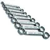 S K Hand Tools (SKT86188) 8 Piece 12 Point SuperKrome  Short Deep Metric Offset Box End Wrench Set